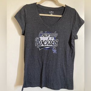 🌞Colorado Rockies Women’s Gray Short Sleeve Shirt A